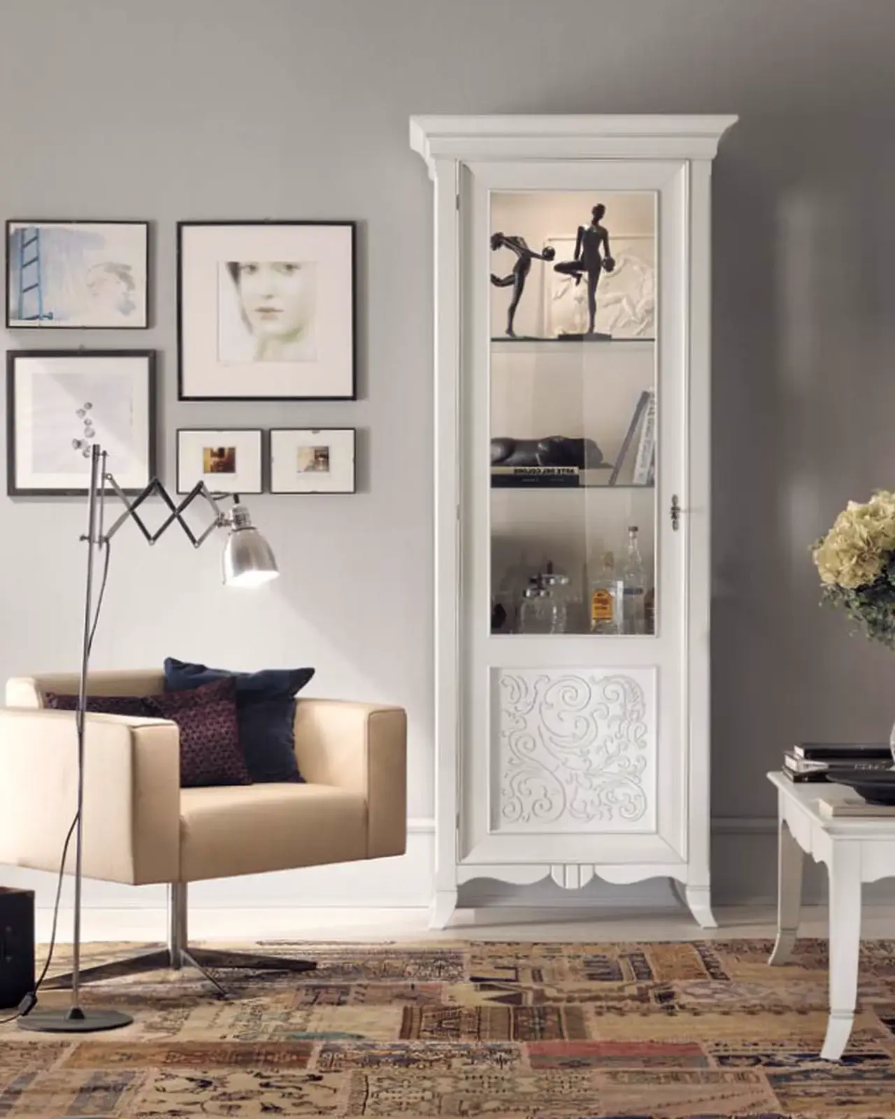 New Deco Display Cabinet, One Door by Francesco Pasi, Italian art deco furniture for the living room