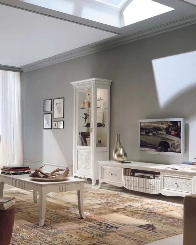 New Deco TV Base with Baskets and Drawer by Francesco Pasi, art deco furniture for the living room