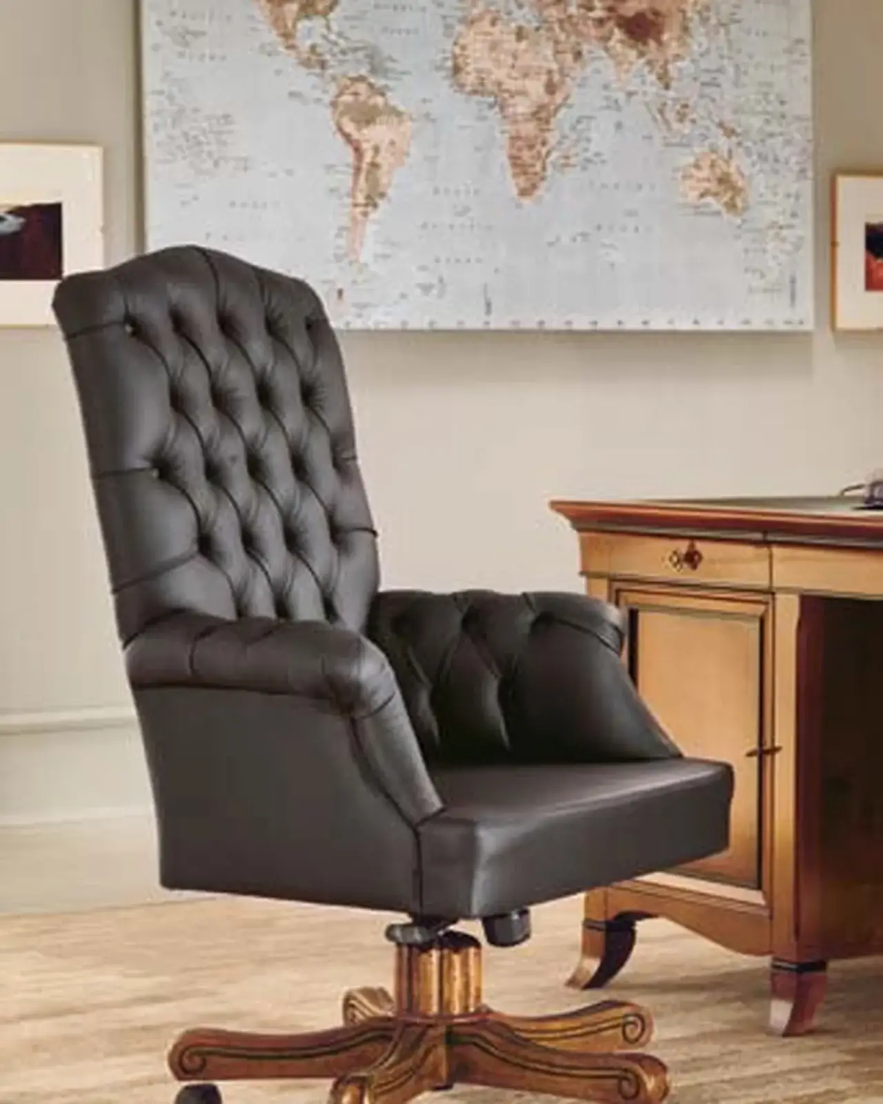 New Deco Capitonne Leather Armchair by Francesco Pasi, art deco furniture for the living room