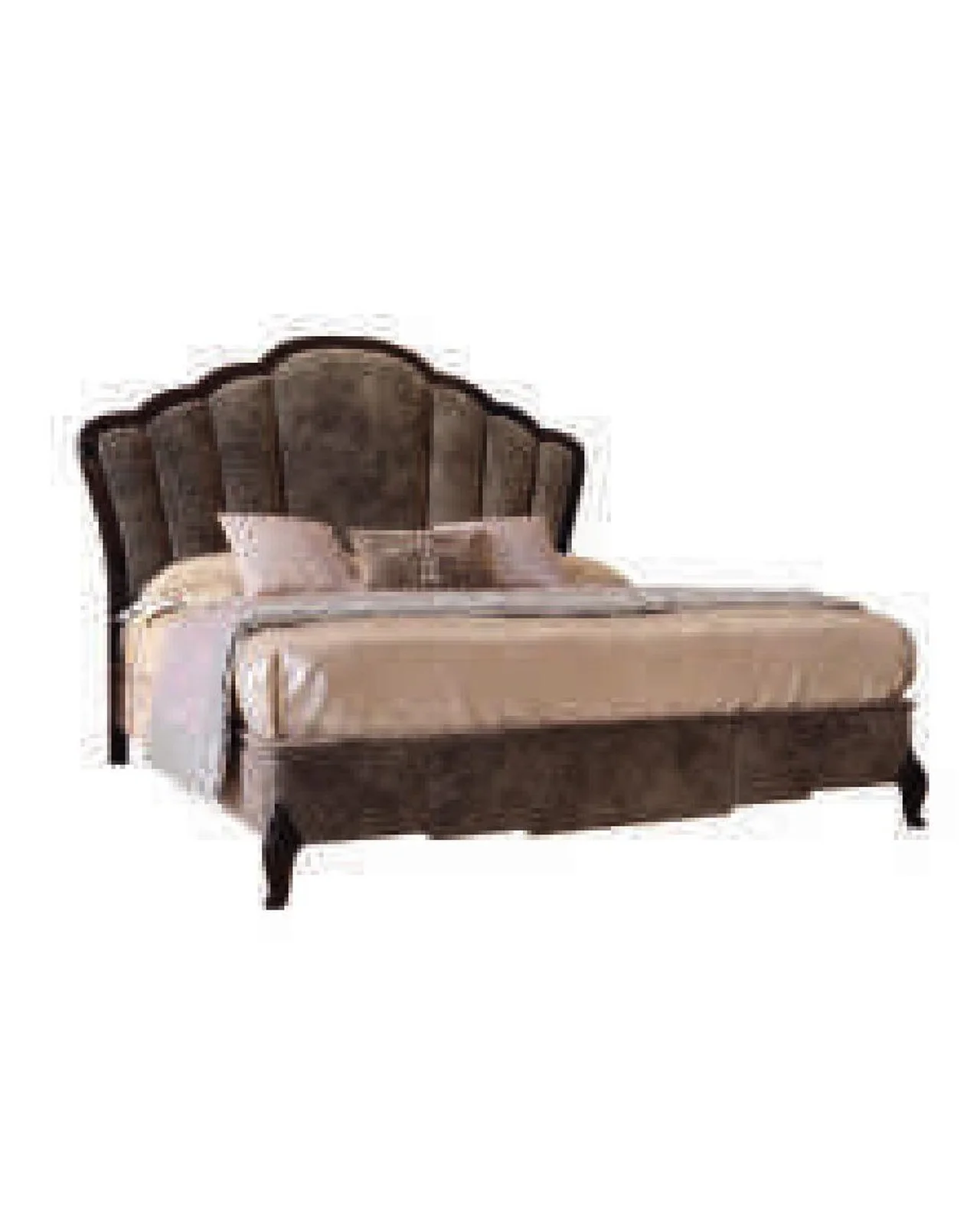Ocean Shell-shaped Bed, Upholstered Frame, Hand-carved legs by Francesco Pasi, Italian furniture manufacturer for the bedroom