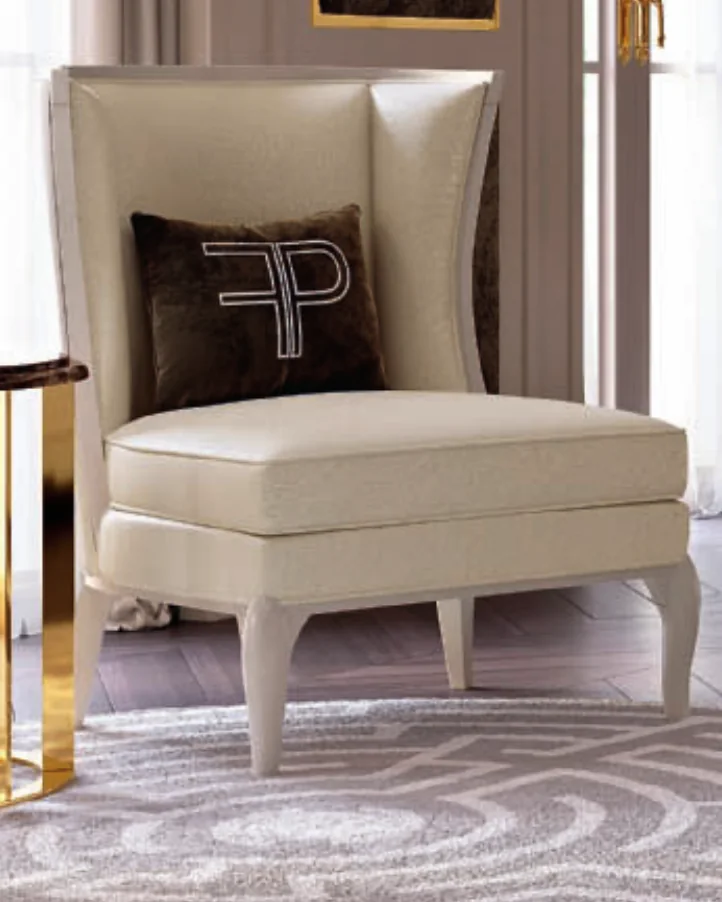 Ocean Armchair, Smooth legs by Francesco Pasi, Italian furniture manufacturer for the bedroom