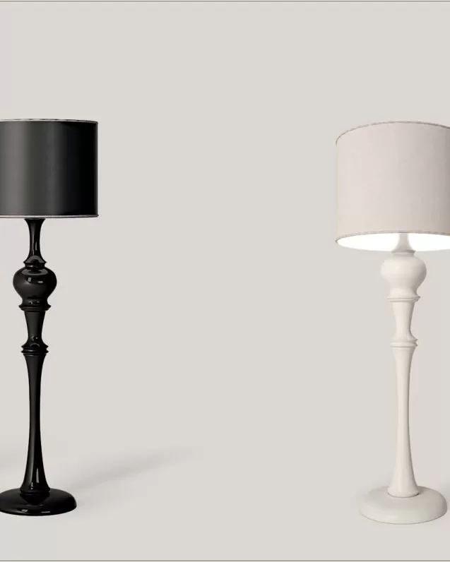 Opera Floor Lamp, 180 cm by Francesco Pasi, carved cherry furniture for the living room