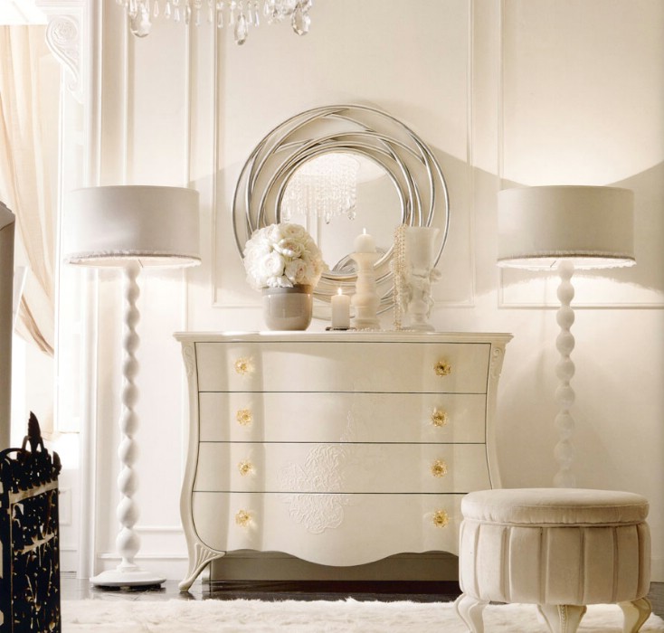 Classic luxury white bedroom furniture Chloe 5