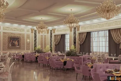 Interior design concept for a classic luxury restaurant 