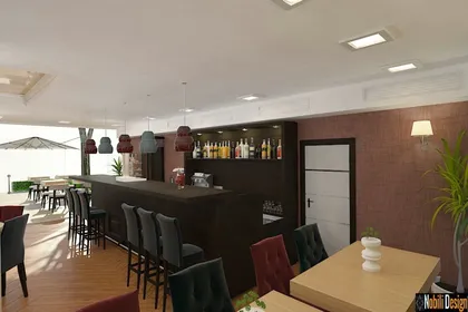 Glamorous Mediterranean style restaurant interior design featuring luxury furniture and elegant decor by Nobili Design.