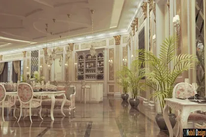 Interior design classic restaurant in Monaco