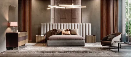 Letto per camera da letto moderna, collezione Hofman, arredamento italiano