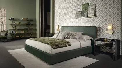Upholstered bed modern bedroom Elvis. Dim cm 193 x 222 x 110 cm 29 h x 32 h