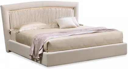Upholstered bed modern bedroom Portofino Plisse. Dim cm x x cm h, high-end furniture