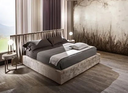 Upholstered bed modern bedroom Twist. Dim 242 x 228 x 108 cm 31 h