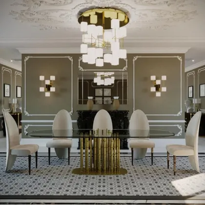 Dining Table-Lotus-An exquisite structure with a stunning glass table top