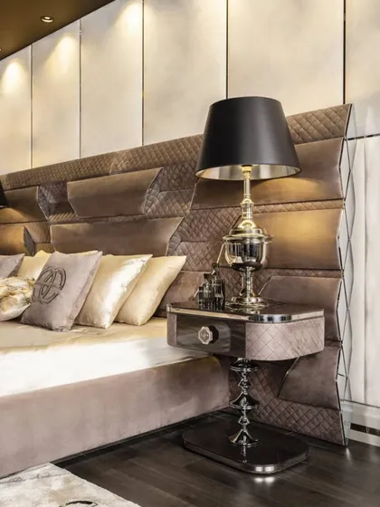 Comodino per camera da letto moderna Botega argento