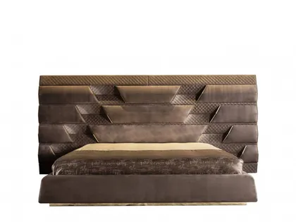 Letto imbottito per camera da letto Botega oro