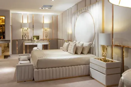 High End Velvet Modern Bed Signature, modern italian bed