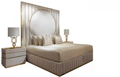 High End Velvet Modern Bed Signature, Italian furniture
