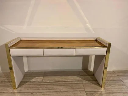 Luxury Gold Brass Dressing Table With Drawers - Signature