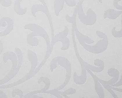 Damask fabric for hotel table linen Rostow White 1
