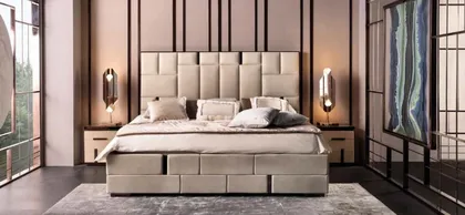 Exence bed upholstered, luxury bedroom sets