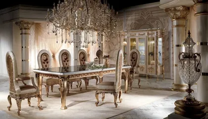 Wooden Armchair Rectangular Dining Table, exclusive furniture