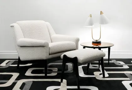 Poltrona LULU, dettaglio del pouf LULU