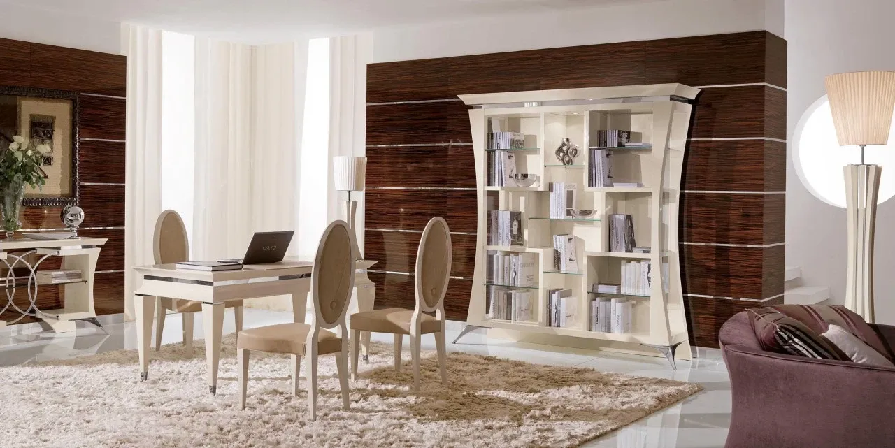Charme Library by Redeco, library furniture with a clean shelf rhythm